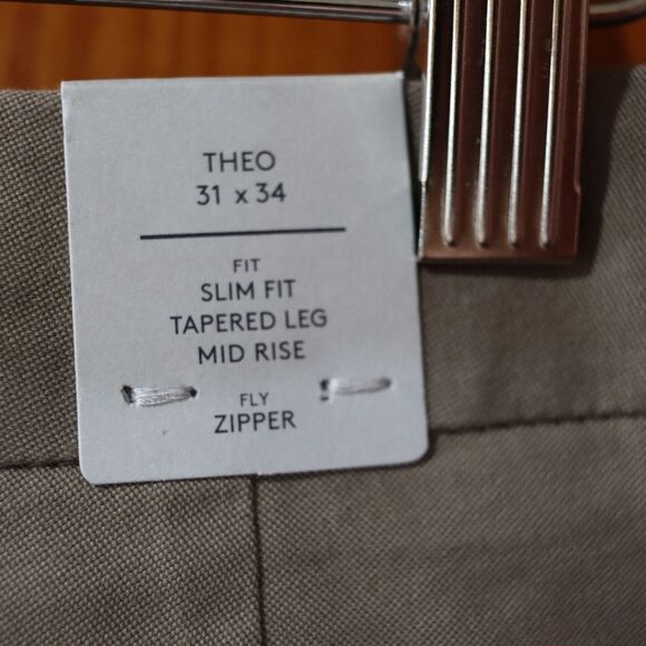 NNO7 No Nationality Khaki Theo Slim Taper Chino Pants NWT 34x34 Stretch Cotton - Picture 11 of 13